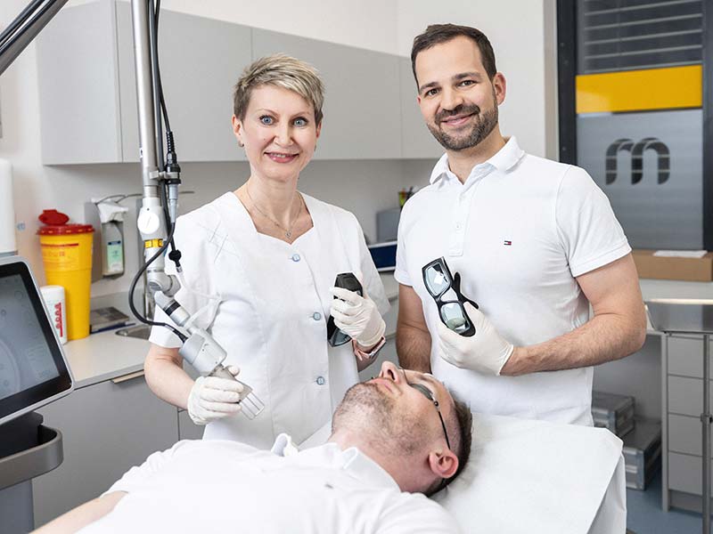 Laser bei Medizin am Hauptbahnhof