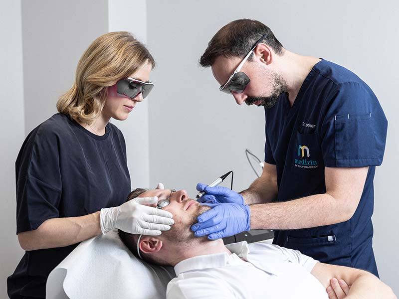 Laser bei Medizin am Hauptbahnhof